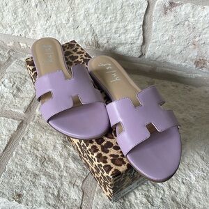 Tuckernuck Lavender H-Strap Slide Sandals